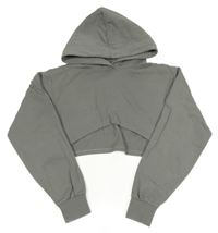 Šedá crop mikina s kapucí Zara