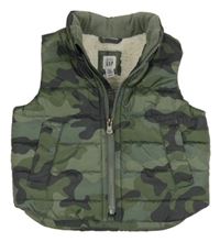 Khaki army prošívaná šusťáková zateplená vesta GAP