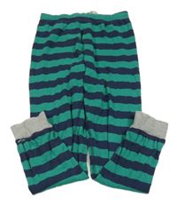 Tmavomodro-zelené pruhované pyžamové kalhoty H&M