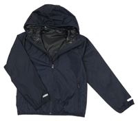 Tmavomodrá šusťáková nepromokavá funkční bunda s kapucí Crivit