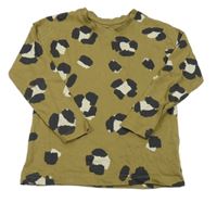 Khaki-černo-béžové triko s leopardím vzorem George