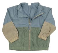 Světlemodro-khaki-béžová šusťáková jarní bunda H&M