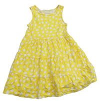 Žluto-bílé puntíkované bavlněné šaty Nutmeg