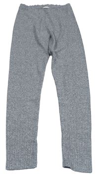 Šedé žebrované pletené kalhoty Matalan