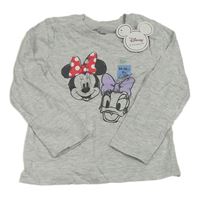 Šedé melírované triko s Minnií a Daisy Primark