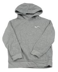 Šedá mikina s logem a kapucí Nike 