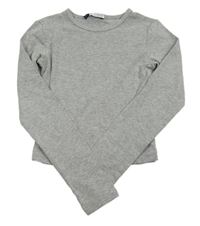 Šedé melírované crop triko Bershka 