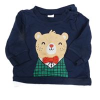 Tmavomodrá mikina s medvídkem LC Waikiki