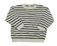 Bílo-šedý pruhovaný svetr H&M