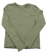 Khaki žebrované triko Primark 