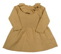 Béžové svetrové šaty s volánky Goerge