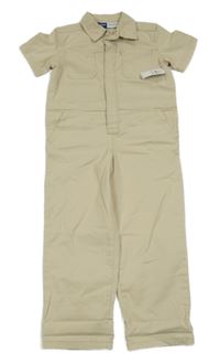 Béžový riflový kalhotový relaxed slim overal Old Navy 