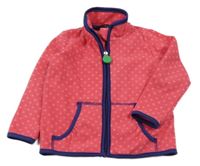 Růžová fleecová propínací mikina s puntíky Tchibo