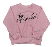 Růžová mikina s nápisem a korunkou 