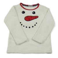 Bílá chlupatá mikina se sněhulákem Topolino