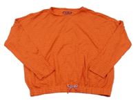 Červeno-oranžové pruhované oversize triko Tchibo
