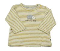 Bílo-okrové pruhované triko s ježkem Staccato