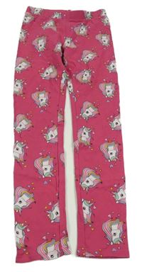 Tmavorůžové legíny s jednorožci 