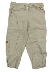 Nové - Béžové plátěné rolovací kalhoty H&M