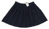 Nové - Tmavomodro-bílá pruhovaná skládaná sukně Primark