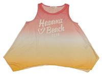 Růžovo-oranžová tónovaná tunika s nápisem H&M