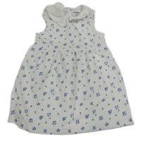 Bílé šaty s kytičkami a límečkem Kiabi