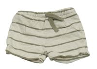 Béžovo-hnědé pruhované teplákové kraťasy F&F