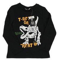 Nové - Černé triko s dinosaurem Pep&Co