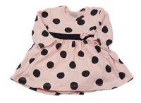 Světlerůžové puntíkované bavlněné šaty se všitým body  