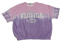 Lila-fialové tónované teplákové tričko s nápisyPRimark 