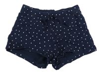 Tmavomodré bavlněné kraťasy s puntíky H&M