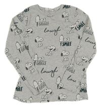 Šedé melírované triko se Snoopym H&M