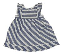 Nové - Modro-bílé třpytivé plátěné šaty 