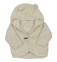 Smetanová chlupatá propínací mikina s kapucí H&M