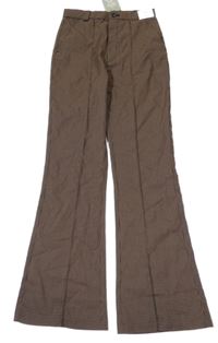 Nové - Hnědo-černé kostkované flare kalhoty s puky H&M