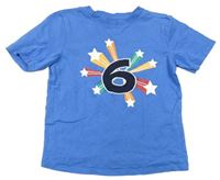 Modré tričko s číslem a hvězdičkami Topolino