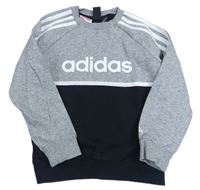 Šedo-černá melírovaná mikina Adidas