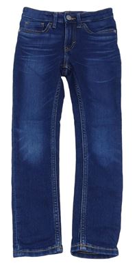 Tmavomodré skinny fit teplákové rifle H&M