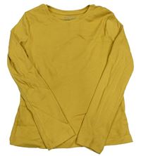 Okrové žebrované triko H&M