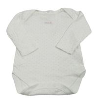 Bílo-světlerůžové puntíkaté body s logem Next