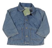 Nové - modrá riflová košilová bunda s límečkem H&M