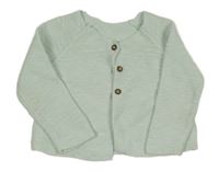 Světlemátový melírovaný propínací svetr NUTMEG