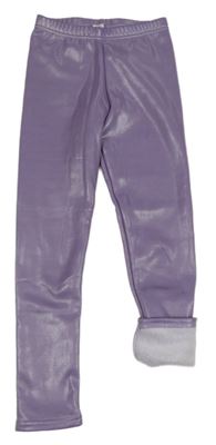 Fialové metalické teplákové zateplené legíny dopodopo