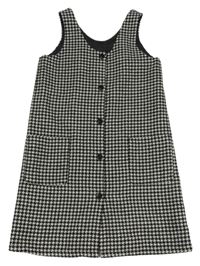 Černo-bílé vzorované vlněné propínací šaty F&F