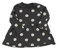 Tmavošedo-bílé puntíkaté teplákové šaty F&F