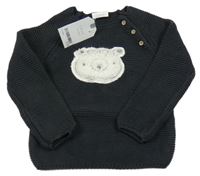 Nové - černý svetr s medvídkem Next