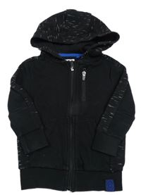 Černo-melírovaná propínací mikina s kapucí F&F