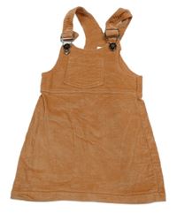 Skořicové manšestrové šaty s kapsou 