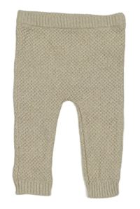 Světlebéžové melírované pletené tepláky s medvídkem F&F