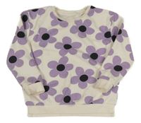 Smetanovo-fialová květovaná mikina George